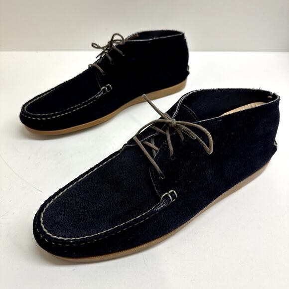 Rancourt & Co. Penobscot Chukka Boot Navy Blue Suede Handsewn Made in USA 12 - Picture 6 of 13
